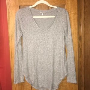 Buckle Long Sleeve V Neck